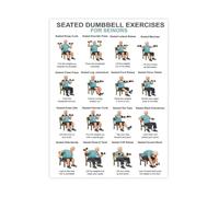 FOPURE Low Impact Chair Dumbbell Exercises for Seniors Strength Workout Chart Canvas Wall-Art Poster for Home Fitness Room(Unframed,12x18inch(30x45cm))