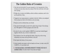 FOPURE Master Potter Guide Golden Rules of Ceramics Wheel Throwing Hand Building Tips Wall-Art(Framed,08x12inch(20x30cm))
