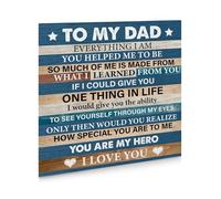 FOPURE Meaningful Gift for Dad, You Are My Hero Inspirational Poster, Appreciation Wall Decor from Daughter Son, Unframed Print for Home Office, Holiday Present(Framed,08x12inch(20x30cm))