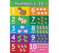 FOPURE My First Numbers Poster: Learn Counting 1-10 - Bright Educational Chart for Preschool Classroom or Home Schooling (Framed,16x24inch(40x60cm))