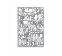 FOPURE Puerto Rican Kitchen Art Poster - Traditional Food Names Typography, Colorful Canvas Painting for Kitchen or Hispanic Home Decor(Unframed,08x12inch(20x30cm))