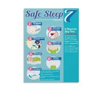 FOPURE Safe Sleep 7 Chart Poster Sleeping Guidelines Infant Reference Educational Wall-Art for Room(Framed,16x24inch(40x60cm))