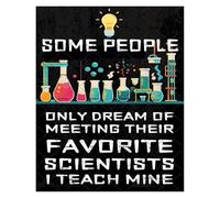 FOPURE Scientist Quote Poster Some People Scientists Sign I Teach Mine Vintage Science Wall-Art for Teachers(Framed,08x12inch(20x30cm))