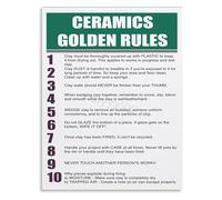 FOPURE Studio Art Poster The Golden Rules of Ceramics Step by Step Pottery Techniques Guide Wall Decor(Unframed,16x24inch(40x60cm))