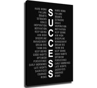 FOPURE Success Principles Wall-Art Inspirational Keys To Success Quotes Poster for Decor(Framed,08x12inch(20x30cm))