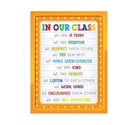 FOPURE Teacher Classroom Management Canvas Print Motivational Rules Poster for Elementary Middle School Back to School Supplies(Unframed,08x12inch(20x30cm))