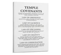 FOPURE The Temple Covenants Poster, LDS Doctrines Summary Canvas Wall-Art for Gospel Library, Prayer Room, Young Women(Unframed,08x12inch(20x30cm))