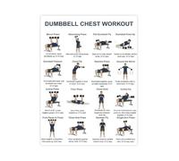 FOPURE Upper Body Dumbbell Workout Chest Exercise Chart Canvas Poster Home Gym Fitness Wall-Art Training Guide Decor(Unframed,08x12inch(20x30cm))