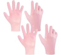 Fopytu 2 Pares De Guantes Hidratantes De Silicona con Gel para SPA, Guantes Hidratantes para Cuidado De Manos De Mujer, Guantes Antideslizantes con Loción De Aloe para Reparar Sequedad