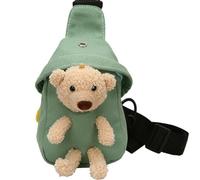 Fopytu Bolso de Pecho con Dibujos de Oso de Peluche para niños, Bandolera de Lona Bonita, riñonera con Cremallera para Exteriores, Mochila para niños pequeños