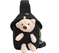 Fopytu Bolso de Pecho con Dibujos de Oso de Peluche para niños, Bandolera de Lona Bonita, riñonera con Cremallera para Exteriores, Mochila para niños pequeños