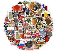 Fopytu Calcomanías Rusas De 50 Piezas De Calcomanías Impermeables a Impermeables Pegatinas De Álbumes De Recortes De Bricol