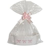 Fopytu Cesta De Regalo Vacía, Cesta De Almacenamiento con Bolsa De Regalo, Cestas Tejidas con Cuerda De Algodón con Asas para Cumpleaños, Bodas Y Acción De Gracias.