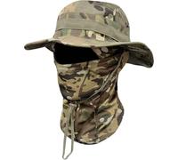 Fopytu Conjunto De Gorro De Camuflaje para Hombre, Pasamontañas, Protección Solar, Sombrero Tipo Boonie, Sombrero De Pesca, Sombreros Tipo Cubo para Senderismo, Ciclismo Y Deportes