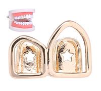 Fopytu Hip Hop Hop Hope Facinada Abierta De Dientes Dobles Tapa De Dientes Cubierta De Dientes Punk Tapa De Tapa del Diente Rapper Rapper Joyería Decoración De Dientes