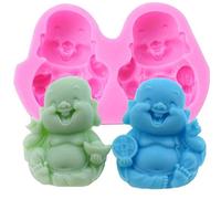 Fopytu Molde 3D Buda Buda Buda Moldeo De Cera Moldes De Derretimiento Molde De Resina Epoxi Arte Arte Silicona Molde DIY Moldes De Jabón Hechos a Mano