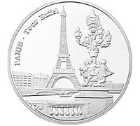 Fopytu Moneda Conmemorativa De Torre Eiffel, París Colección Moneda Arte Arquitectura Coin Coin Challenge Coin