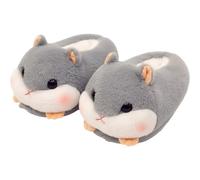 Fopytu Pantuflas De Felpa De Hámster para Mujer, Suaves, Cálidas Y Peludas, para Hogar, Cómodas, para Interiores, Sin Cordones, con Diseño De Animales