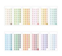 Fopytu Pegatina De Fecha 1 Set/12 Hojas De Calendario Etiquetas De 365 Días En Diario De Cuaderno De Álbumes De Recortes Agenda Planificador