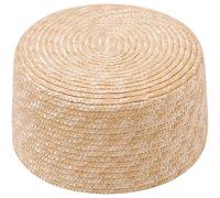 Fopytu Sombrero Tipo Pastillero De Paja Tejido a Mano para Mujer, Boina, Gorra De Anfitriona Bonita, Sombrero Tipo Pastillero De Paja para Iglesia, Gorra De Playa