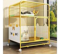 For 1-2 Gatos, Hurones, Chinchillas, Conejos, Animales pequeños, Gatitos, Ardillas, Viajes en Autocaravana, Acampada(Yellow,Large)