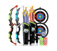 For 2 Set Bow And Arrow for Kids 812 Led Light Up Kids Archery Set with 2 Bow 16 Suction Cup Arrows