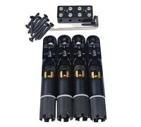 For 4/5 piezas Puentes de ventilador fijos sin cabeza Puente de bajo con ventilador de cuerda única - for bajo eléctrico Negro(4 pcs)