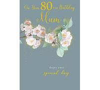 For A Special Mum 80 80th Today Flowers Tarjeta de felicitación de cumpleaños con texto en inglés "Happy Birthday"