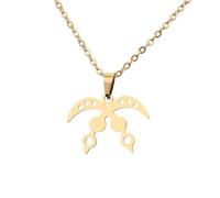 For Adinkra Symbols Meanings West African Wisdom Stainless Steel Map Pendant Necklaces Map Jewelry Gold Color Items for Bridal Women Man Party Gifts Earrings Sets Jewelry (Model 5)