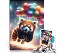 for Adults 1000 Piece Puzzle Red Panda Space Ride Made of Cardboard,Suitable for Ages 14 and up Educational Learning Toys Family Games Unique Home Decorations and Gifts。Size:38x52cm/14.96x20.47inch