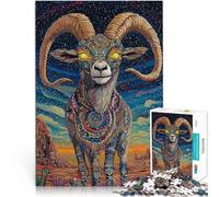 for Adults 1000 Piece Puzzle Sacred Goat Made of Cardboard,for Ages 14 and Over Each Piece is Unique - Fun and challenging Game for The Whole Family It is Ideal as a Gift for The Whole Family。