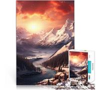 for Adults 1000 Pieces Puzzle Mountains in Winter Made of Cardboard,Suitable for People Aged 14 and Above Educational Game Challenge Toy Fun Activities at Home, Birthday Gifts, Travel Gifts,。
