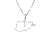 For Afghanistan Stainless Steel Map Pendant Necklaces Hollowout Jewelry Gold Color Items Women Man Party Gifts Earrings Sets Jewelry (Model 17)