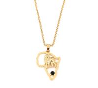 For Africa shape Stainless Steel Map Pendant Necklaces Map Jewelry Gold Color Items for Bridal Women Man Party Gifts Earrings Sets Jewelry (Model 5)