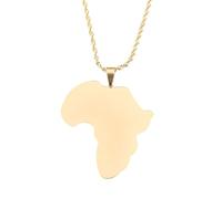 For Africa Stainless Steel Map Pendant Necklaces Map Jewelry Gold Color Items for Women Man Party Gifts Earrings Jewelry (Model 1)