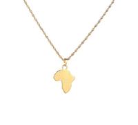For Africa Stainless Steel Map Pendant Necklaces Map Jewelry Gold Color Items for Women Man Party Gifts Earrings Jewelry (Model 23)