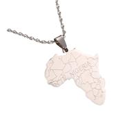 For Africa Stainless Steel Map Pendant Necklaces Map Jewelry Gold Color Items for Women Man Party Gifts Earrings Jewelry (Model 8)