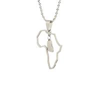 For Africa Stainless Steel Map Pendant Necklaces Map Outline Jewelry Gold Color Items for Bridal Women Man Party Gifts Earrings Sets Round Ball Jewelry (For Ghana 2)