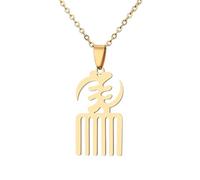 For African Symbol Stainless Steel Map Pendant Necklaces Map Jewelry Gold Color Items for Bridal Women Man Party Gifts Earrings Sets Round Ball Jewelry (Model 1)