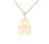 For African Symbol Stainless Steel Map Pendant Necklaces Map Jewelry Gold Color Items for Bridal Women Man Party Gifts Earrings Sets Round Ball Jewelry (Model 3)