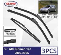 For Alfa Romeo 147 2000 ~ 2005 Car Front Rear Wiper Blades Soft Rubber Windscreen Wipers Auto Windshield