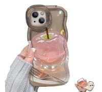 for Apple Pattern Transparent Phone Case for iPhone, Cute 3D Soft TPU Silicone Rubber Case fors Women, iPhone 16/15/14/13/12 Series (11 Pro MAX,Clear) (XS MAX,Black)
