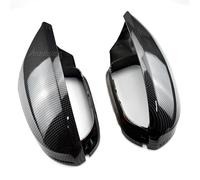 For Audi A6 C7 S6 2012-2018 Car Rearview Mirror Cover Side For Wing Protect Frame Covers Trim Carbon Black And Bright Protector(Carbon Look)