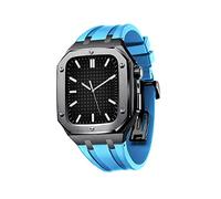 For Band 45mm 44mm Full Coverage protective case Men Women Metal Protective Cover Case With Silicone Strap Shockproof Bumper