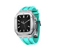 For Band Series 8 45mm 44mm Men Women Military Metal Case With Silicone Strap Shockproof Bumper For IWatch Series 7/SE/6/5/4 Beautiful Gift