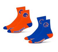 For Bare Feet NCAA Boise State Broncos Quarter Sock Two Pack Team Colors Large