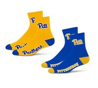 For Bare Feet NCAA Pittsburgh Panthers Quarter Sock Two Pack Team Colors Large