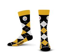 For Bare Feet NFL PITTSBURGH STEELERS Argyle Remix Premium Dress Sock Team Color OSFM