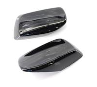 For BMW 5 Series E60 E61 Fiber Mirror Cover, Rearview Mirror Housing Cap Replacement for 525i 528i 530i 530d, Bright Black Side Mirror Cover(Gloss Black Horns)
