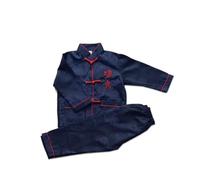 For Boys Kids Traditional Chinese Wing Chun Arts Set de ropa de recién nacido, marine, 16 años